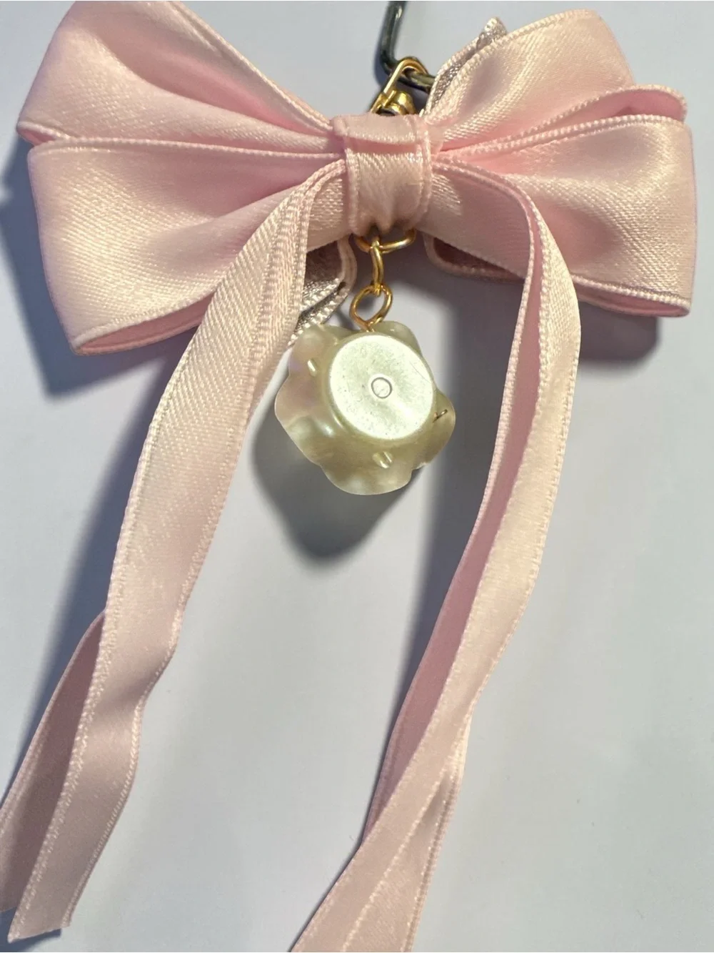 Delicate Pink Bow Shower Curtain Hooks with Silver Metal Hooks